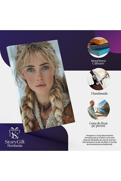 StoryGift Romania Tablou Canvas: Întâlnirea Cu Pacea Armonia Interioară Și Exterioară Al Femeii Blonde Cu Codițe