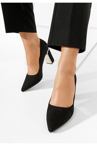 B T Shoes Pantofi Cu Toc Gros Sireda Negri