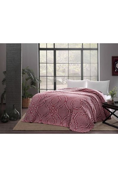 Taç Mixed Fiber and Cotton Blanket 200x220cm, TAC, Evana Pembe
