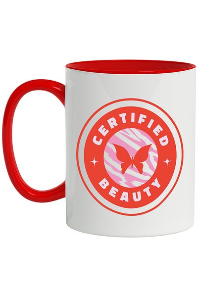 StoryGift Romania Beauty Certificate Mug, Makeup, Certification, School, Butterfly, 330ml, Ceramic c, With