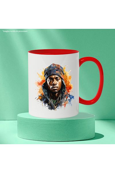 StoryGift Romania Mug With Andre 3000, Musician, Singer, Celebrity, Multicolor 330 ml, Ceramic, With,STG