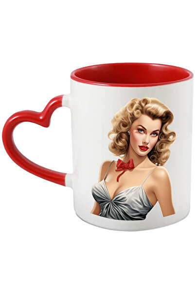 StoryGift Romania Cana Cu O Femeie Blonda, Ilustratie, Stil Retro, Vechi, De ...