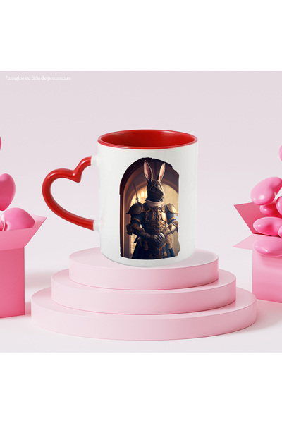 StoryGift Romania Cana Cu Iepure In Costum De Soldat, Albastru Cu Auriu, Razb...