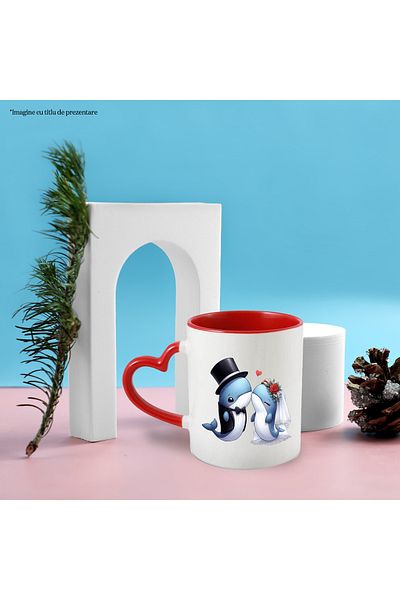 StoryGift Romania Mug with 2 whales at the wedding | illustration | marriage | bride | son-in-law | love |, With ,STG