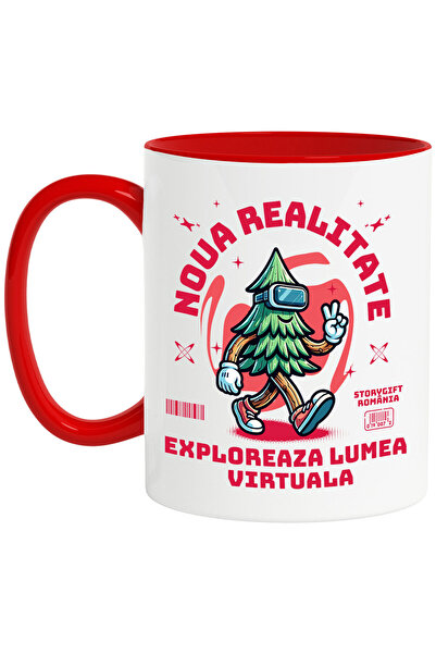 StoryGift Romania Cana Cu Brad Verde Cu Ochelari Vr Text Noua Realitate Explo...