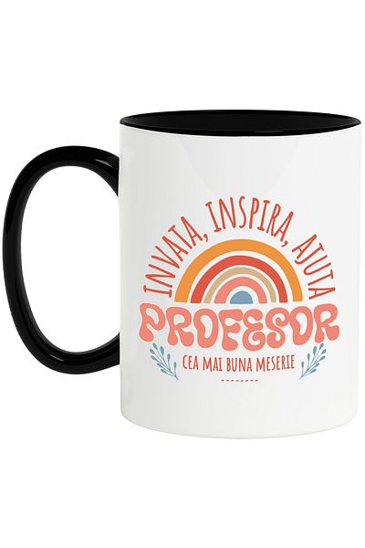 StoryGift Romania Colorful Rainbow Mug Craft Education Children Text Learn Inspire Help Profes, With