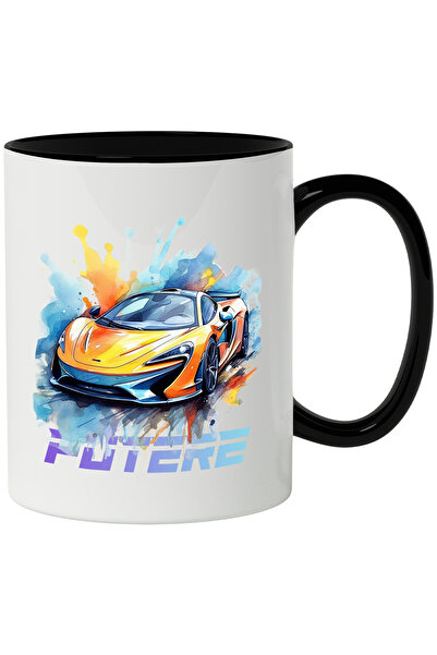 StoryGift Romania Cana Cu Mesaj Putere, Watercolor, Masina Sport, Ilustratie,...