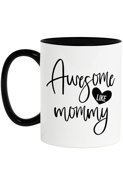 StoryGift Romania Mug with the message in English "Awesome like mommy" - awesome like mommy with Handle, With