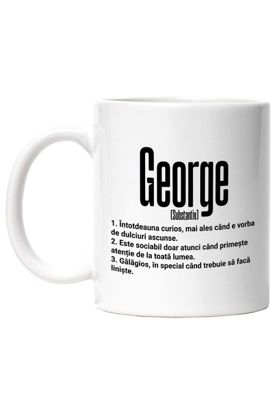 StoryGift Romania Cana Cu Numele George, Cu Mesaj Amuzant, Curios, Sociabil, ...