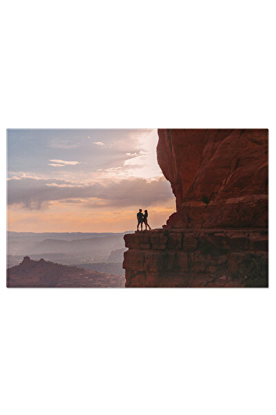 StoryGift Romania Tablou Canvas Silueta Femeii Si Barbatului La Catedrala, Arizona, Vortexul Rosu, Parc, Vacanta,