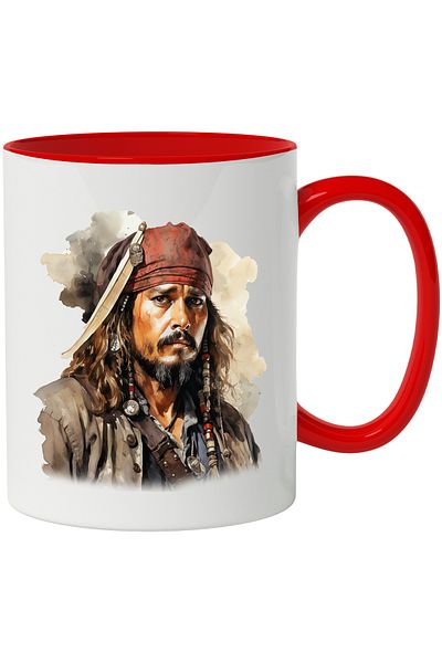 StoryGift Romania Jack Sparrow Mug, Pirates of the Caribbean, Johnny Depp, Multicolor 330 ml, Ceram, With
