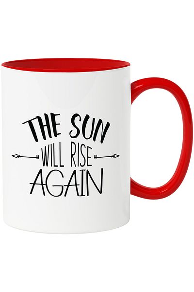 StoryGift Romania Mug with the text "The sun will rise again" - the sun will rise again with Ro Handle, With