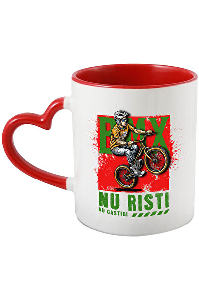 StoryGift Romania Cana Baiat Pe Bicicleta Bmx Text Motivational Nu Risti Nu Castigi Sport Copil, Cu ,stg