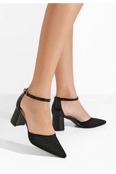 B T Shoes Pantofi Cu Toc Gros Silvena V2 Negri