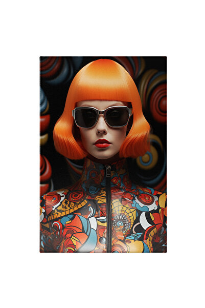 StoryGift Romania Tablou Canvas: Portret Cu Motive Abstracte Si Multicolore F...