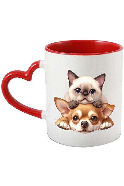 StoryGift Romania Cana Cu O Pisicuta Si Un Catelus, Ilustratie, Prietenie, In...