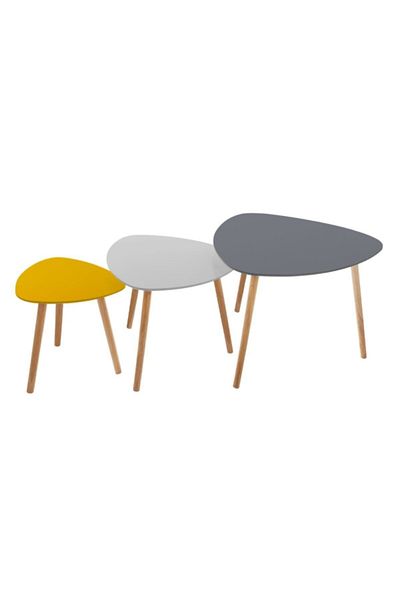 Atmosphera 3-Piece Mileo Elegant Design Triangular Nesting Table 65.5 x 9.5 x 68.2 cm