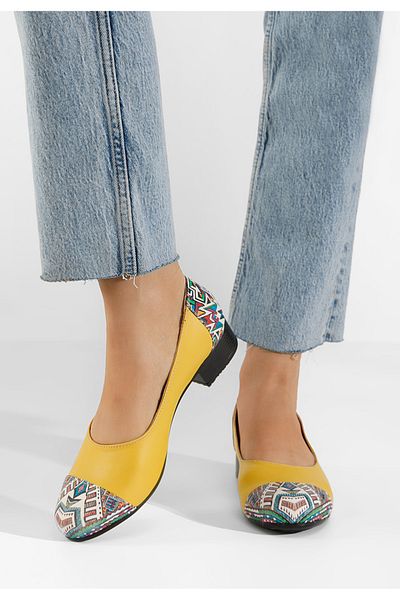B T Shoes Pantofi Dama Piele Naturala Romina Galbeni