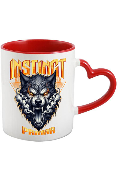 StoryGift Romania Cana Lup Furios Salbatic Text Instinct Primar, 330ml, Ceramica Cu Maner Inima Ro, Cu ,stg