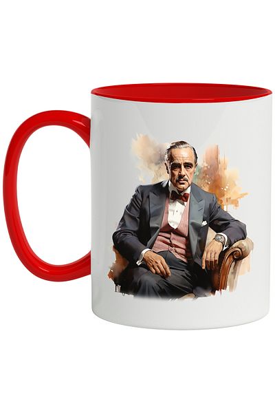 StoryGift Romania Mug With Don Vito Corleone, The Godfather, Fictional Character, Multicolor 330 ml, Ce, Cu