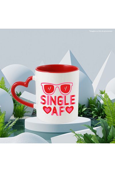 StoryGift Romania Heart mug for single people - sunglasses with Heart Handle R, Cu, STG.