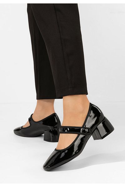 B T Shoes Pantofi Cu Toc Gros Annaliese Negri