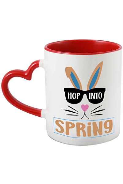 StoryGift Romania Cana Cu Un Iepuras Cu Ochelari Si Mesajul "hop Into Spring"...