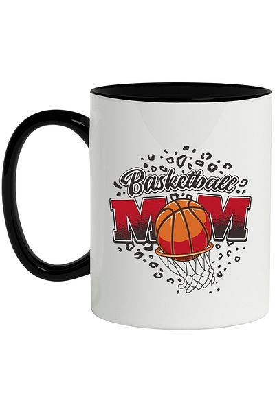 StoryGift Romania Mug With Message In English Basketball Mom, Ball, Sport, Basket, Multicolor 330 ml, C, Cu