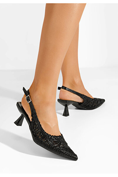 B T Shoes Γόβες slingback Alisiana μαύρα