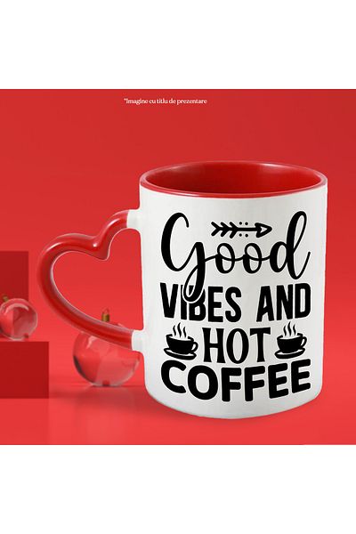 StoryGift Romania Mug for coffee drinkers with the message "Good vibes and hot coffee" - coffee, With,STG