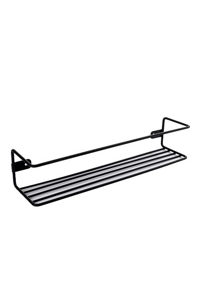 Jusso Multi-Purpose Single Tier Shelf Spice Rack Metal Spice Stand Kitchen Shelf Black