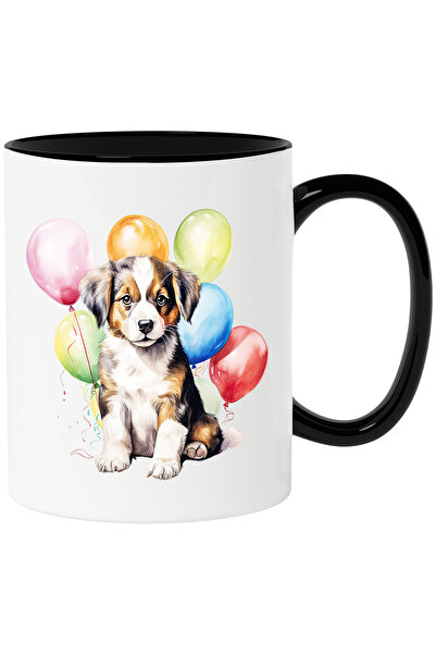 StoryGift Romania Cana Cu Un Catel Surprins | Ilustratie | Curiozitate | Aniversare | Baloane Dive, Cu ,stg