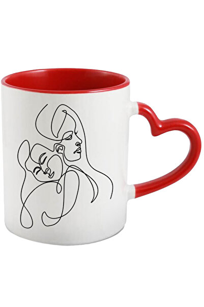 StoryGift Romania Cana Cu Femeia Si Copilul, Imbratisati, Linie Subtire, Fami...