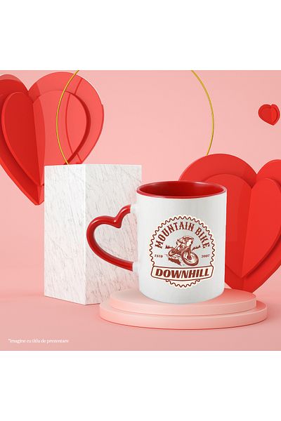 StoryGift Romania Mug With Message In English Mountain Bike Downhill, Bicycle, Helmet, Mountain, Multic, With, STG.