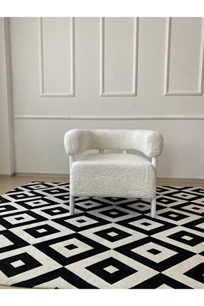 MELLMOD SWEET TEDDY BERJER KIRIK BEYAZ RENGİ - AHŞAP BEYAZ AYAK