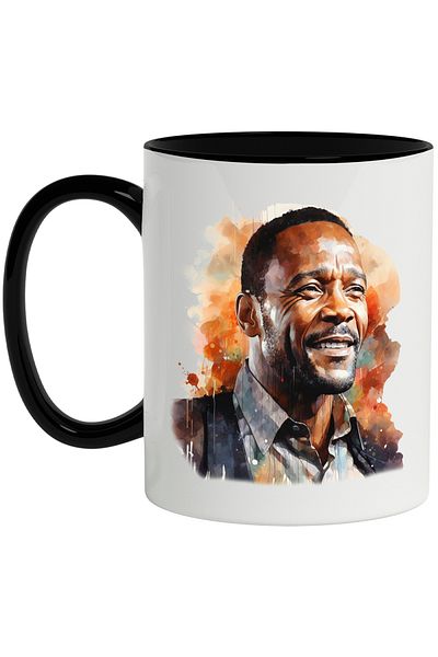 StoryGift Romania Mug With Marvin Gaye, Celebrity, Composer, Musician, Multicolor 330 ml, Ceram, With