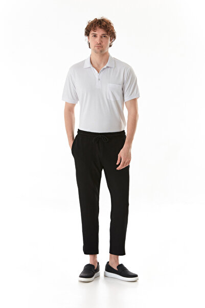 Fulla Moda Waffle Fabric Elastic Waist Trousers