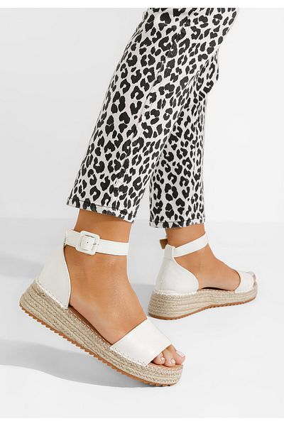 B T Shoes Vicky Espadrille Sandals White