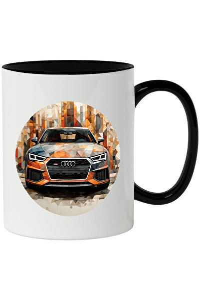 StoryGift Romania Cana Cu Masina, Audi, Mosaic, Ilustratie, Cerc, Abstract, M...