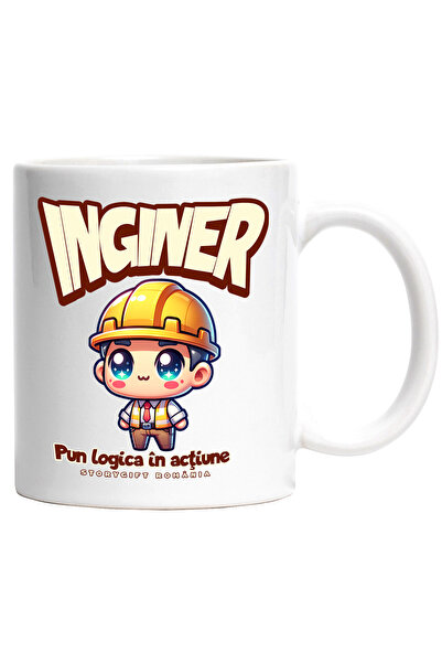 StoryGift Romania Cana Inginer Pun Logica În Actiune, 330ml, Ceramic Cu Maner...