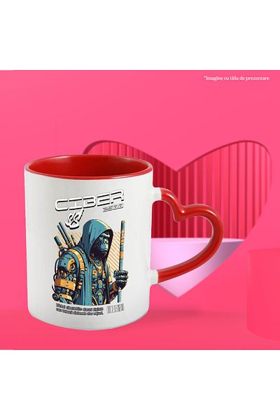 StoryGift Romania Cyberpunk Rainbow Mug, Gorilla Warrior, Digital Robot, 330ml, Ceramic with Handle, With, STG