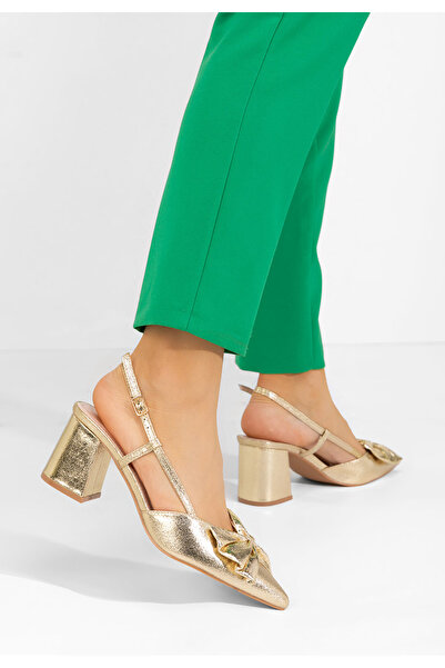 B T Shoes Latosha gold slingback shoes