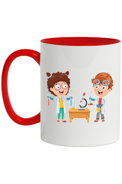 StoryGift Romania Cana Cu Chimie, Eprubete, Halat, Manusi, Microscop, Stiinta, Multicolor 330 Ml, , Cu ,stg