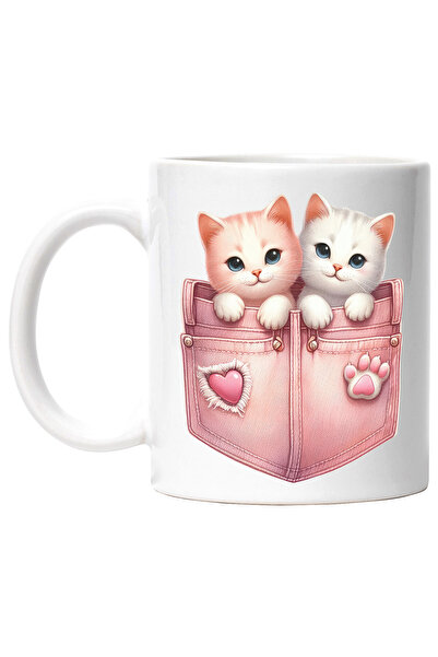 StoryGift Romania Cana Cu 2 Pisicute Care Stau In Buzunare, Ilustratie, Aprop...