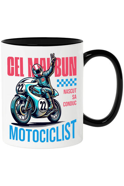 StoryGift Romania Cana Cu Conducator Profesionist De Motocicleta Curse Semn P...