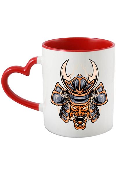 StoryGift Romania Cana Cu Masca, Samurai, Oni, Demon, Casca, Fum, Asiatic, Multicolor 330 Ml, Cera, Cu ,stg