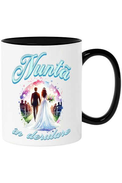 StoryGift Romania Mug Wedding in Progress, Marriage, Family, Love, Happy Couple, 330ml, Ceram, With