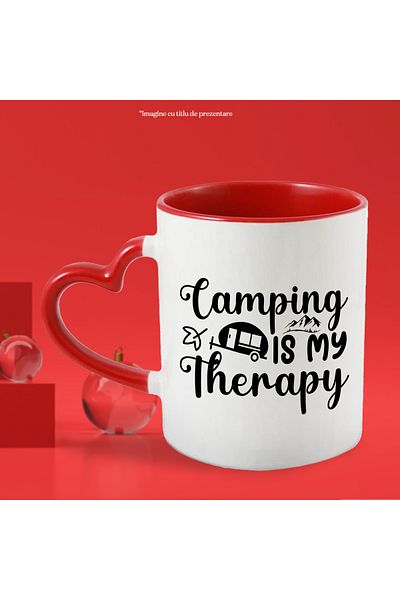 StoryGift Romania Mug for camping lovers with the message in English "Camping is my therapy" -, With ,STG.