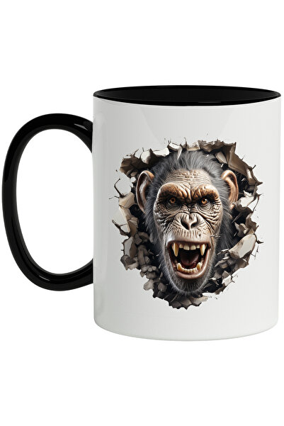 StoryGift Romania Cana Cu Cap De Maimuta, Primata, Animal, Pietre, Zid, Multi...