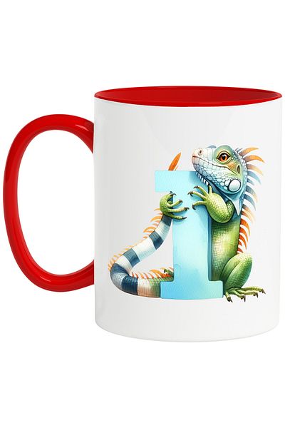 StoryGift Romania Mug with a lizard with the number 1, illustration, for children, school, student, write, one, With, STG
